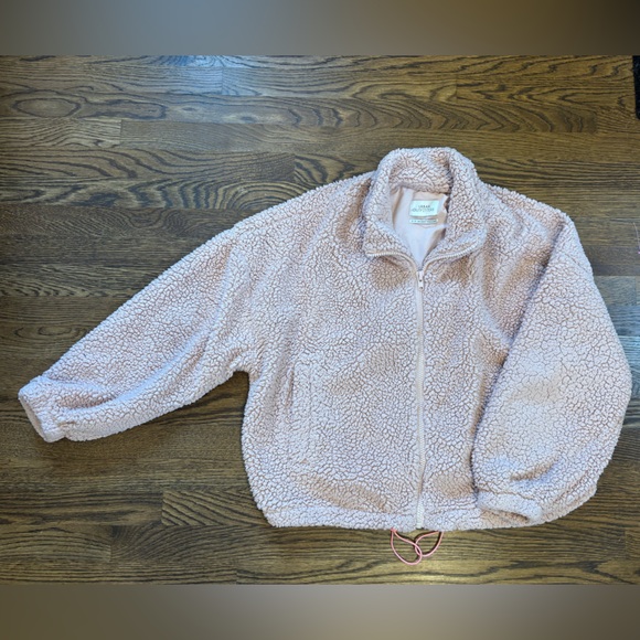 Urban Outfitters Pink Sherpa Zip-Up Jacket - Picture 1 of 5